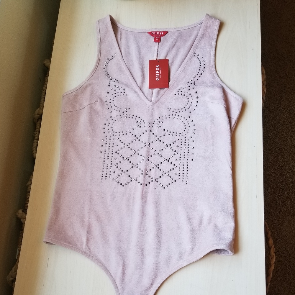 Guess bodysuit sueded blush light pink, medium